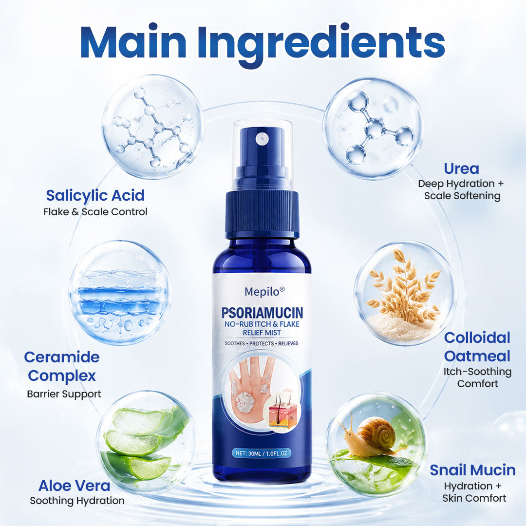 Mepilo® PsoriaMucin No-Rub Itch & Flake Relief Mist