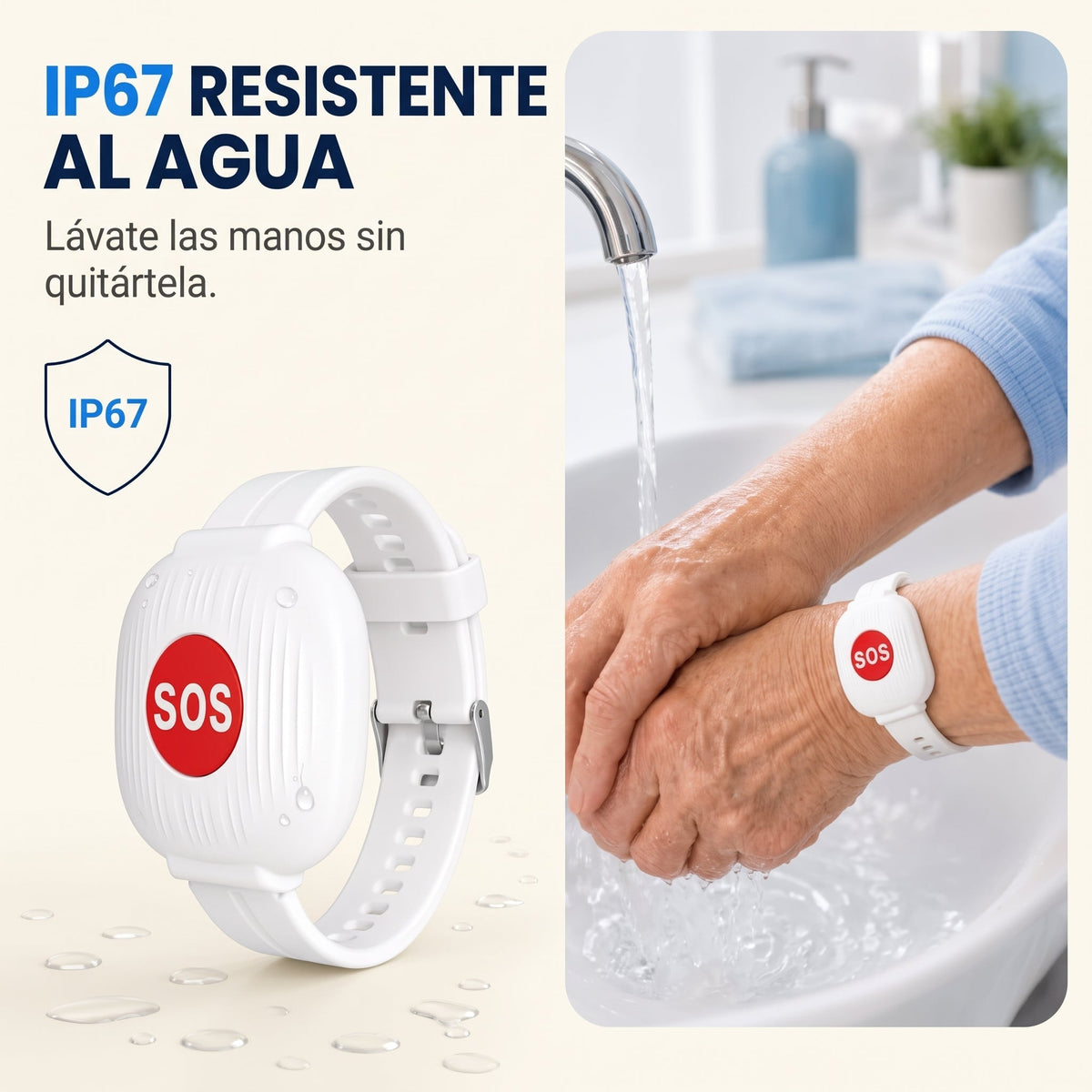 Pulsera de Emergencia con Botón SOS para Mayores